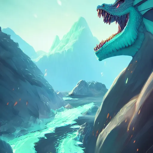 Prompt: A dragon, mattepainting concept Blizzard pixar maya engine on stylized background splash comics global illumination lighting artstation lois van baarle, ilya kuvshinov, rossdraws