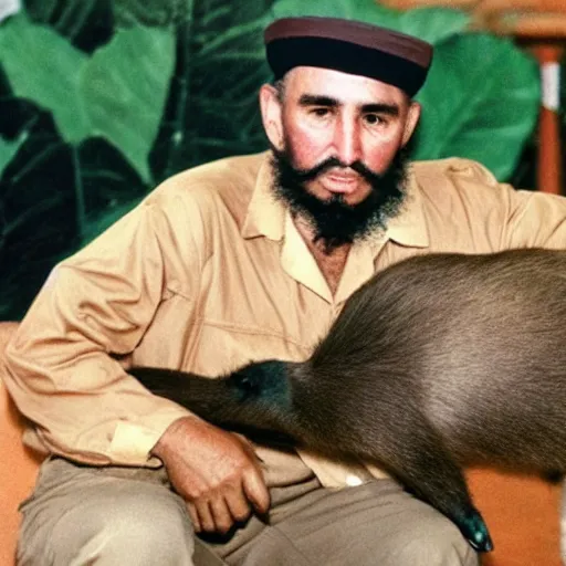 Image similar to Fidel Castro as a Capybara