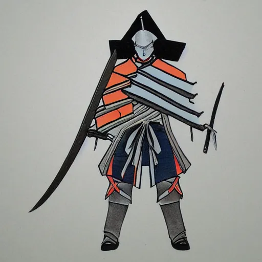 Image similar to origami samurai warrior