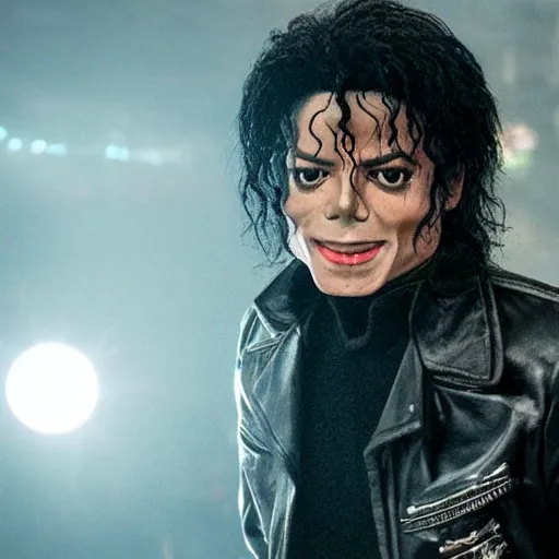 Image similar to A film still of Michael Jackson in Ready player one (2018) realistic,detailed