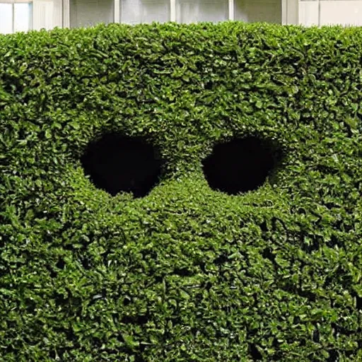 Image similar to a hedge sculpted in the shape of george w. bush's face