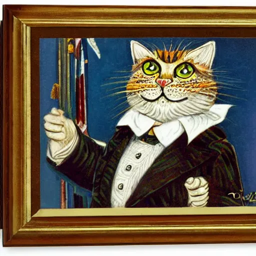 Prompt: the president by louis wain