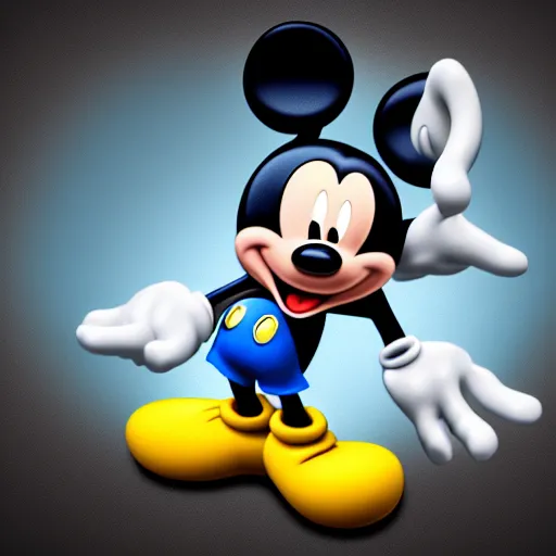 Image similar to mickey mouse high quality 3 d render trending in art station