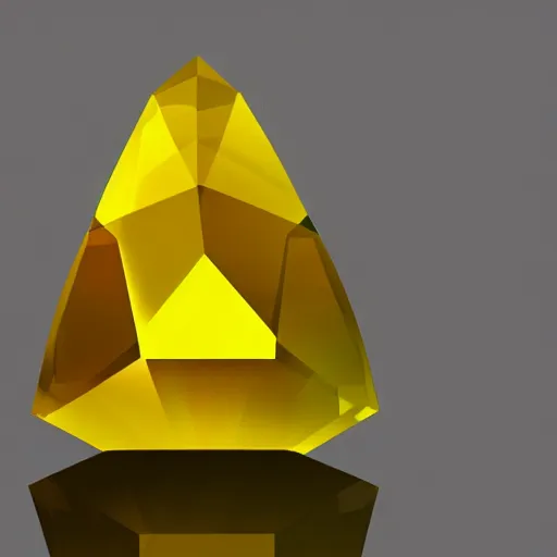 Image similar to yellow gemstone, crystal, digital art, icon