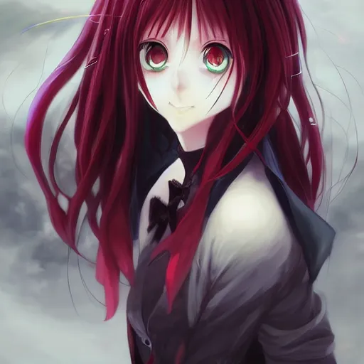 Image similar to anime portrait of a vampire as an anime girl by Stanley Artgerm Lau, WLOP, Rossdraws, James Jean, Andrei Riabovitchev, Marc Simonetti, and Sakimichan, trending on artstation