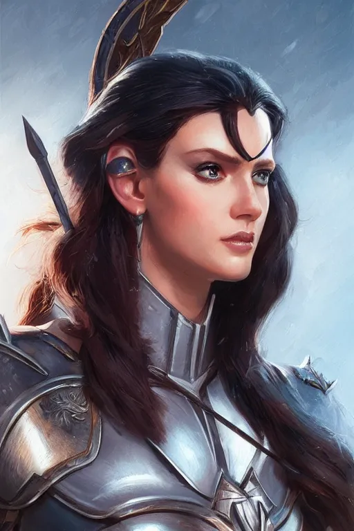 Image similar to amazon valkyrie athena, d & d, fantasy, portrait, highly detailed, headshot, digital painting, trending on artstation, concept art, sharp focus, illustration, art by artgerm and greg rutkowski and magali villeneuve