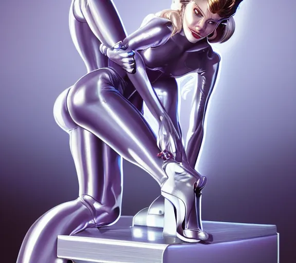 Image similar to beauty woman sitting on a stool, dramatic lighting, mechanical details, back facing, electrical details, high details, 4k, 8k, trending on artstation, by Hajime Sorayama and Boris Vallejo