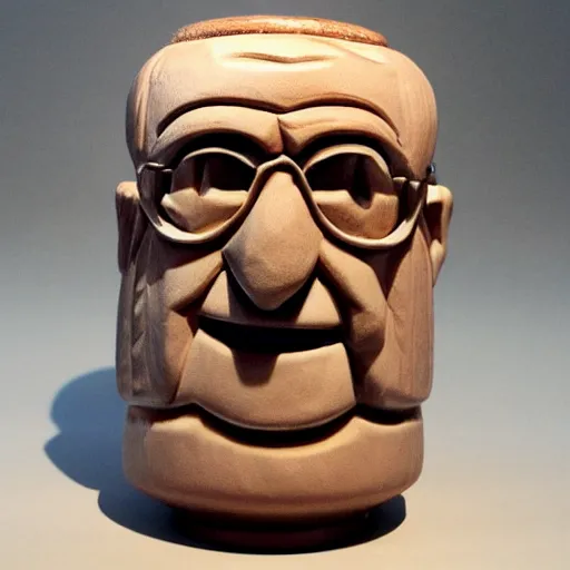 Image similar to a tiki mug in the shape of noam chomsky