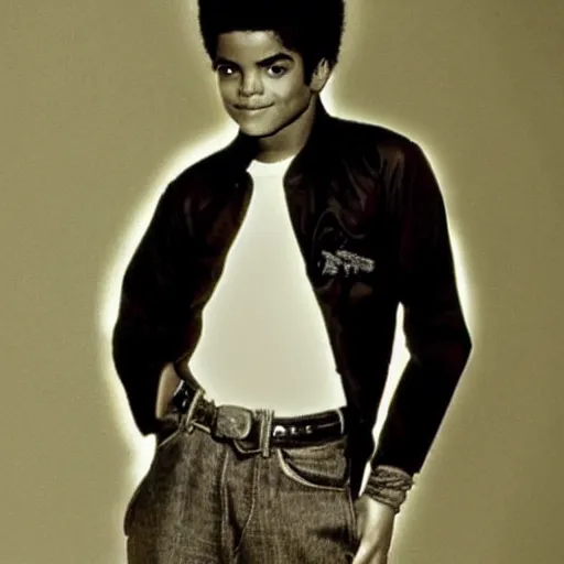 Prompt: a young michael jackson, early days of his career