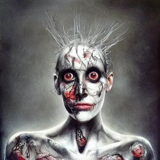 Image similar to stylized bodypaint by stephen gammell, photography. very detailed human form.