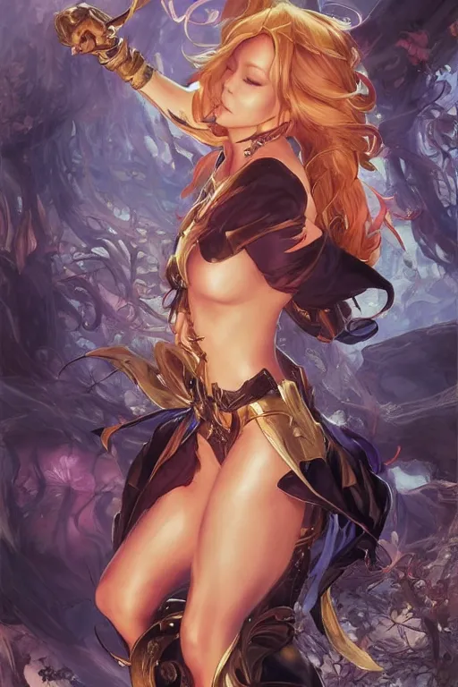 Image similar to Mariah Careyin a blade and soul spinoff artbook rendered by the artist Taran Fiddler, Joe Madureira, Nadezhda Tikhomirova, Jiyun Chae, Lê Long, trending on Artstation by Hyung Tae Kim, artbook, Stanley Artgerm Lau, WLOP, Rossdraws , James Gurney