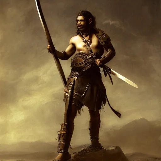 Image similar to warrior with a spear