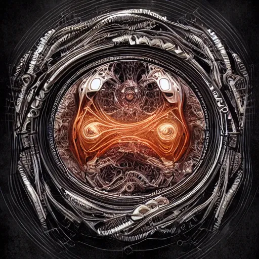 Image similar to biomechanical ouroboros, surrounded with neural networks, fantasy illustration, trending on artstation, deviantart, very realistic, 4k