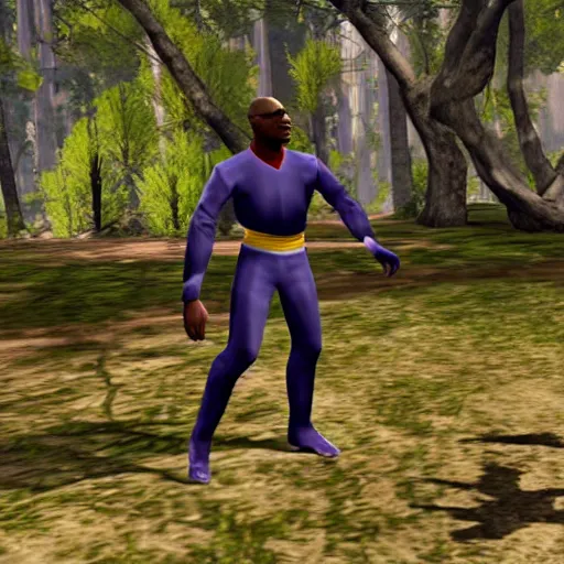 Image similar to attacking screenshot of anderson silva in tekken, ps 1 graphics, low poly, texture warp, pixel aliasing, fighting game in forest, sd video, tekken 1 playstation, health bar hud