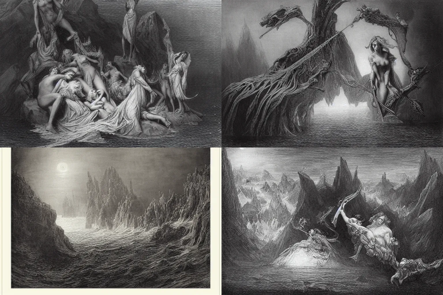 Prompt: zora's domain by Gustave Dore, detailed, trending