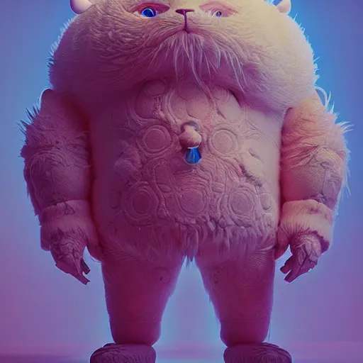 Image similar to fluffy android:: by beeple and James Gilleard and Justin Gerard :: ornate, dynamic, particulate, intricate, elegant, highly detailed, centered, artstation, smooth, sharp focus, octane render, 3d