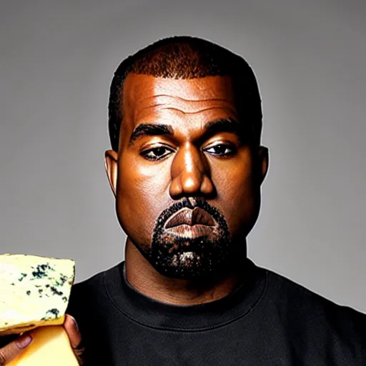 Prompt: Kanye West holding cheese for a 1990s sitcom tv show, Studio Photograph, portrait C 12.0