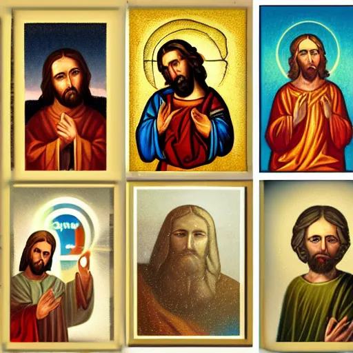 Prompt: jesus christ in different art styles