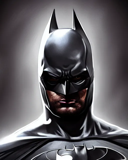 Image similar to portrait of batman in the darkness wearing sci fi futuristic suit, ultra realistic, highly detailed, hd, sharp focus, cinematic lighting, realistic, photorealistic, vivid colors, dreary, morose, matt painting, digital art, non blurry, sharp, artstation, concept art, smooth, illustration