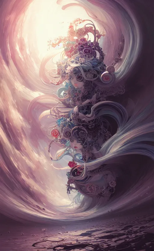 Image similar to a whirlwind of souls rushing inside the metaversegorgeous, intricate, in the style of jin kagetsu, james jean and wlop, valentin serov style, highly detailed, sharp focus, intricate concept art, digital painting, ambient lighting, 4 k, hdt, artstation trending on gsociety, trending on artstationhq, hyper quality