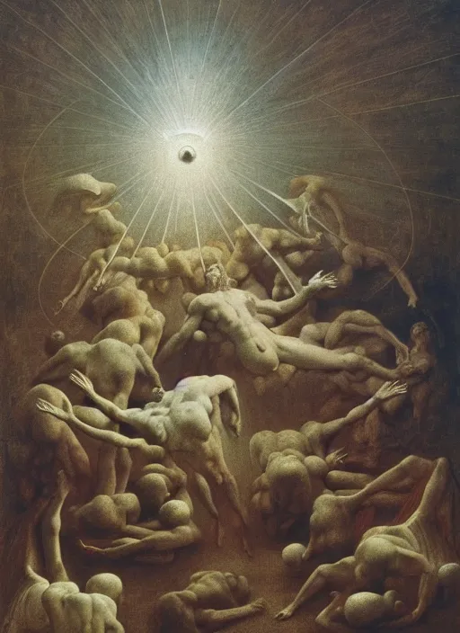 Prompt: the nine spheres of heaven from dante's divine comedy. highly detailed painting by zdzisław beksinski and henry fuseli. 8 k