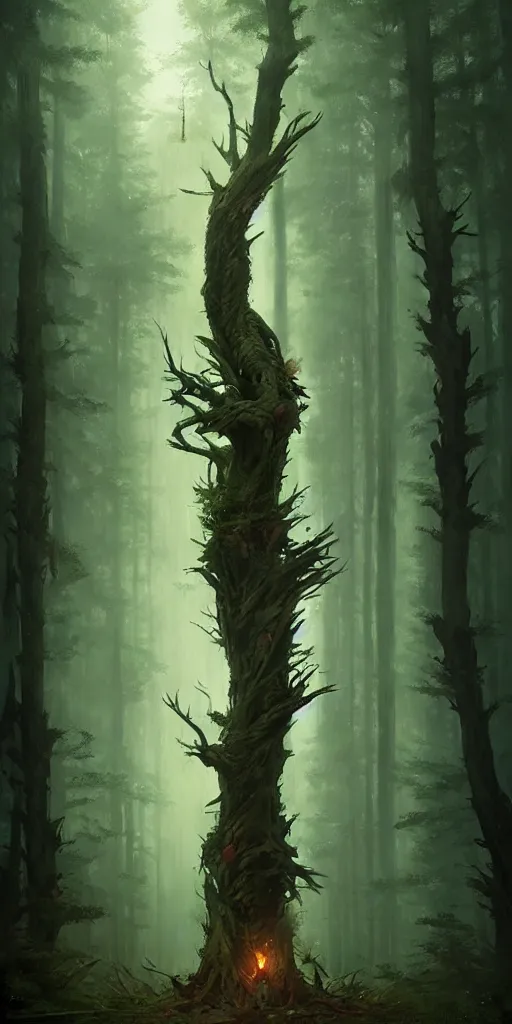 Image similar to Spirit soul of forest, by Greg Rutkowski