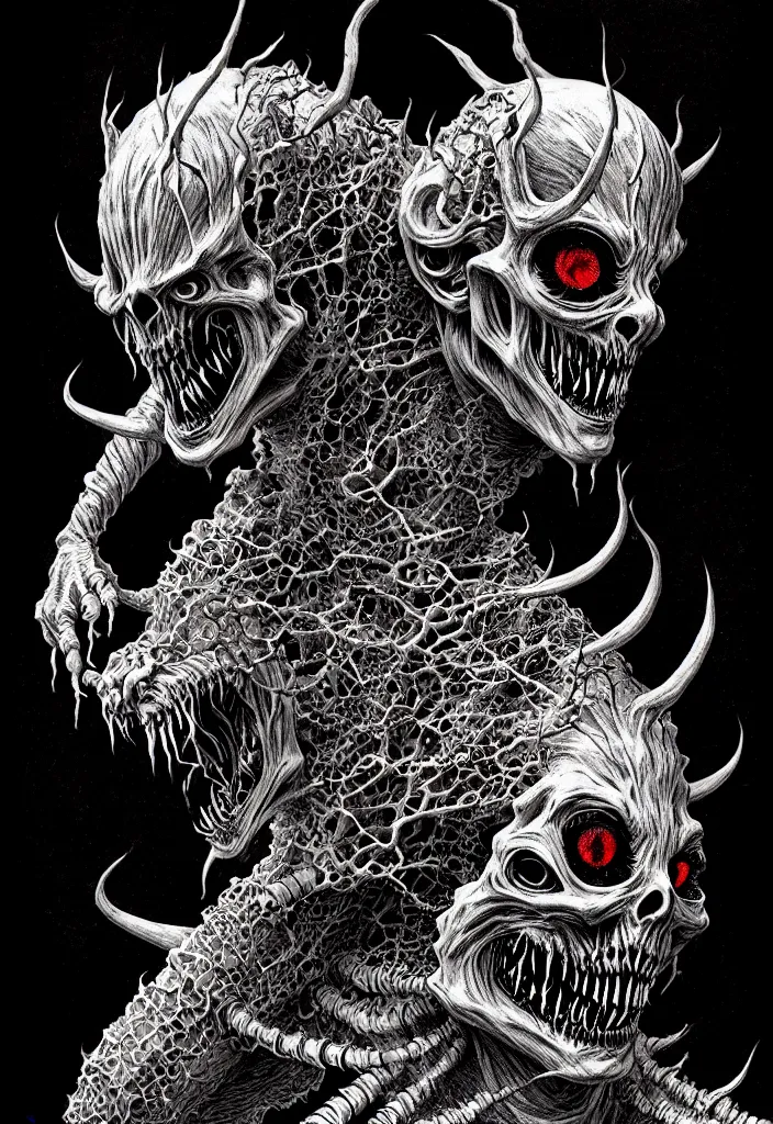 Image similar to a strange eerie magical scary creature in an eerie uncanny hell, translucent neon, horror, concept art, detailed, intricate, award - winning, cinematic, by kentaro miura