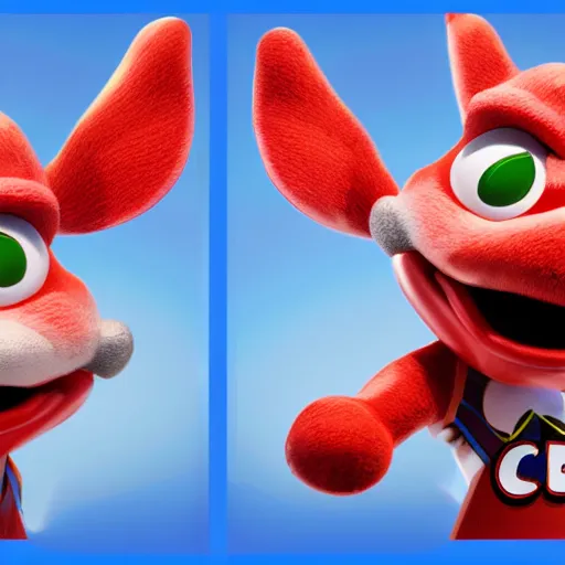 Prompt: 3d render of Chuck E. Cheese mascot, Avenger version, high quality unreal engine