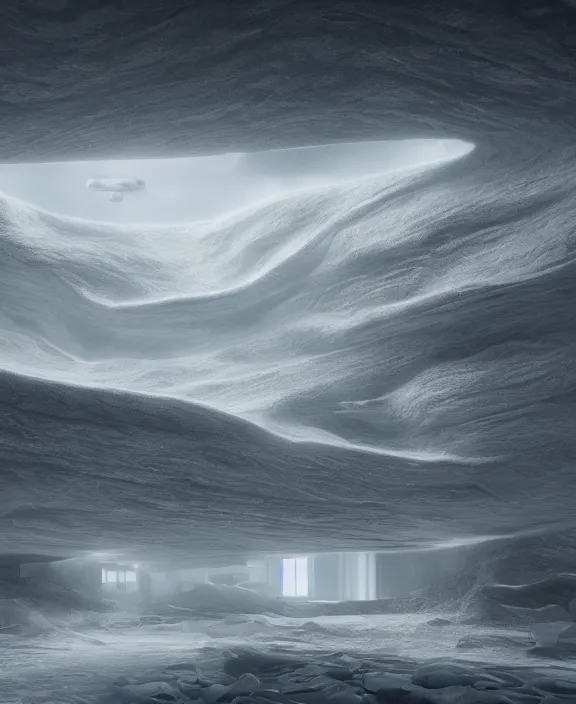 Image similar to surreal exploration, futuristic white architecture in the beach in iceland, foggy, highly detailed, digital painting, arstation, concept art, hyperealistic octane render, unreal engine,