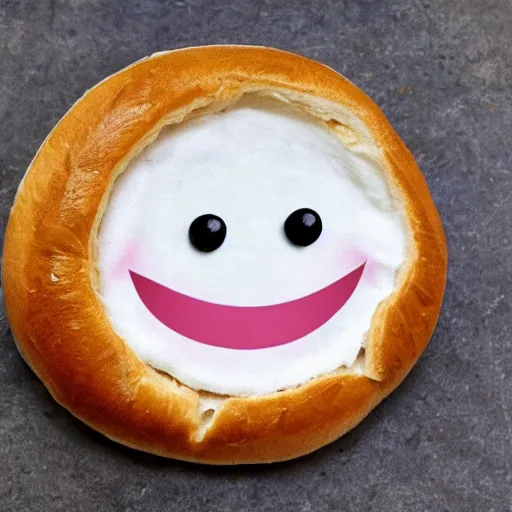 Prompt: a happy bagel