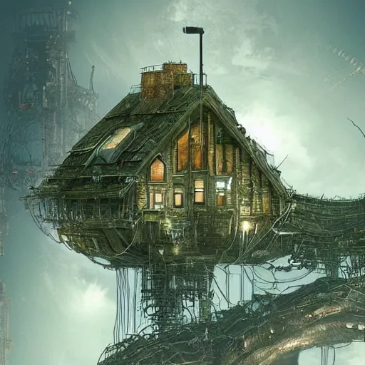 Prompt: house in biopunk setting