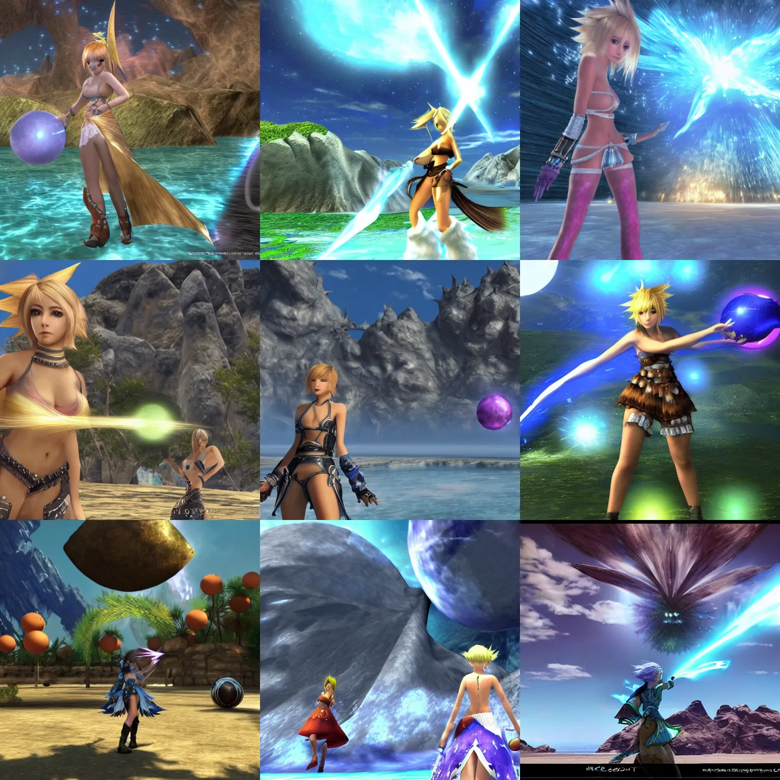 Prompt: Bliztball at Mare Lamentorum, Final Fantasy X, Final Fantasy XIV, Ultra HD