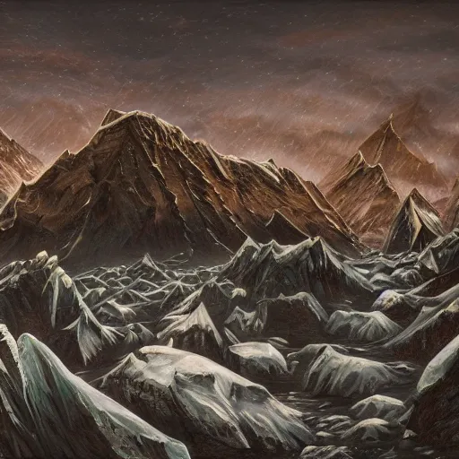 Prompt: menacing absence trailblazer Antarctica glacial cult incomprehensible topology ambience, realistic fantasy, oil painting, extremely high detail, photorealistic, cinematic lighting, oil painting, intricate line drawings, 4k resolution