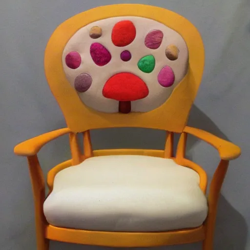 Image similar to a chair in the shape of a toadstool
