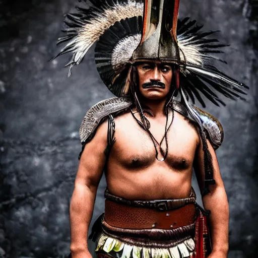 Image similar to photo of mexican warrior, 4 k