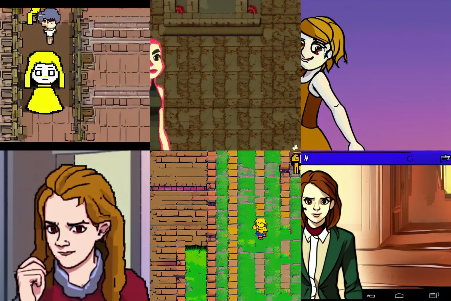 Prompt: Screenshot of Emma Watson in Undertale