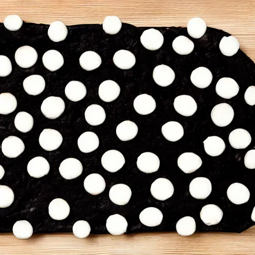 Prompt: black pizza with white spots - 5