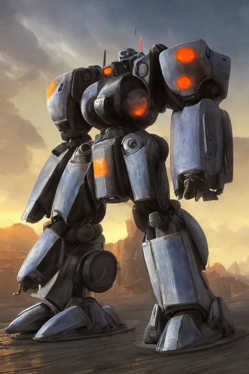 Image similar to mechwarrior 5 : mercenaries mech megaman transformer robot boss tank engine game octane render, 4 k, hd 2 0 2 2 3 d cgi rtx hdr style chrome reflexion glow fanart, global illumination ray tracing hdr fanart arstation by ian pesty by jesper ejsing pixar and disney unreal zbrush central hardmesh