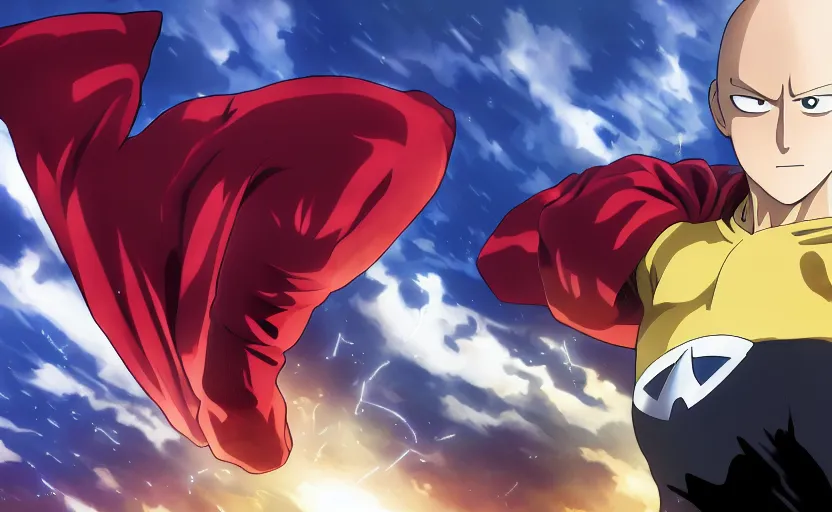 4K, anime boys, Saitama, high angle, One-Punch Man, anime, HD