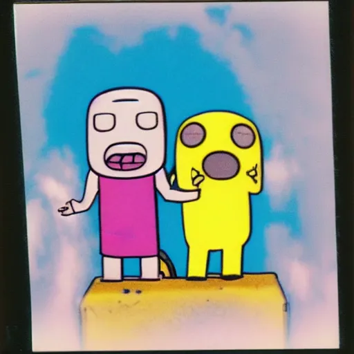 Prompt: Finn and Jake from Adventure Time polaroid