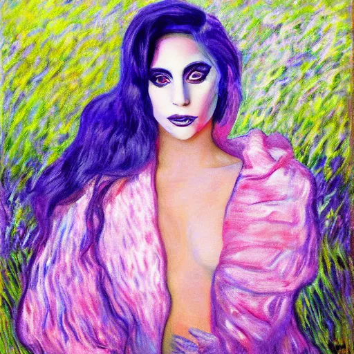 Image similar to lady gaga painted by monet