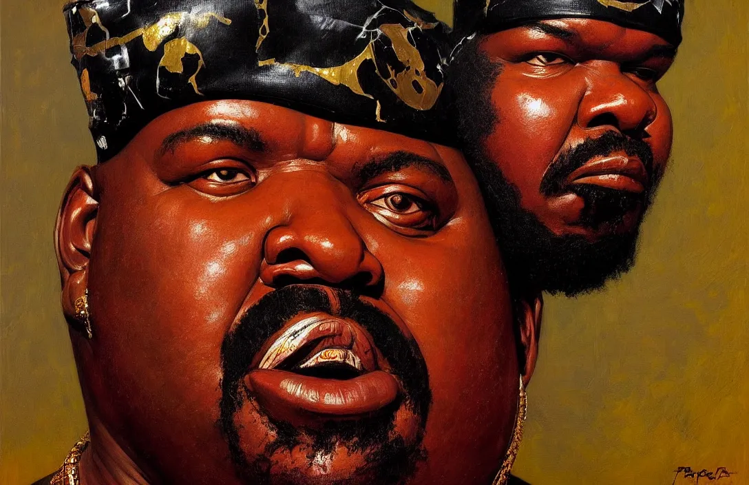 Prompt: portrait of afrika bambaataa!!!!!!!!!!!!!!!!!!!!!!!!!!!, detailed face, detailed painting,, epic lighting, by ilya repin, phil hale and kent williams