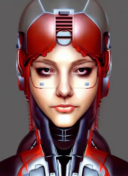 Image similar to portrait of a cyborg woman who turns her head to the (((((right+20))))) left+350 (((((up))))) (((((down))))) by Artgerm,eyes closed , biomechanical, hyper detailled, trending on artstation