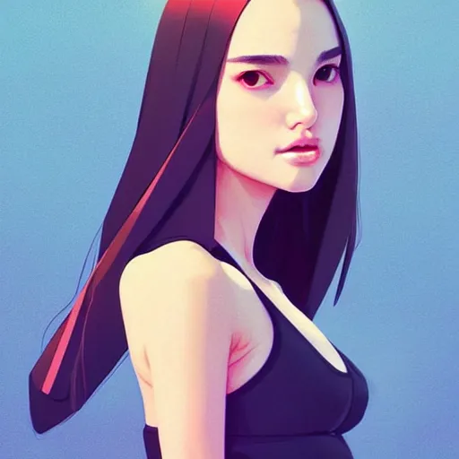 Image similar to a beautiful young japanese natalie portman alluring instagram model in crop top, large chest, by guweiz and wlop and ilya kuvshinov and artgerm, symmetrical eyes, aesthetic, gorgeous, stunning, alluring, attractive, artstation, deviantart, pinterest, digital art