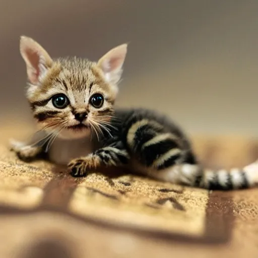 Image similar to photo of world's smallest cat the size of a honeybee