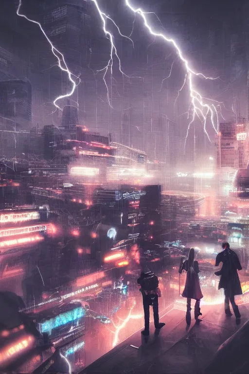 Prompt: Detailed photo of virtual world, group of cyberpunk people, dreamy soft lightning, film look, realistic, photo, detailed, patriotic, highly detailed, sharp focus, leica, zeiss, kodak film look, digital illustration, digital painting, concept art, hyper detailed, illustration, fantasy