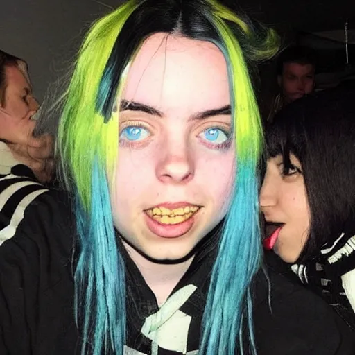 Prompt: billie eilish on a 2 0 1 2 facebook photo