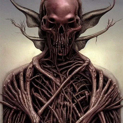 Image similar to skin flesh wires skulls, cyberpunk dystopia, in the style of hr giger, richard corben, zdzisław beksinski, moebius, hieronymus bosch and francis bacon