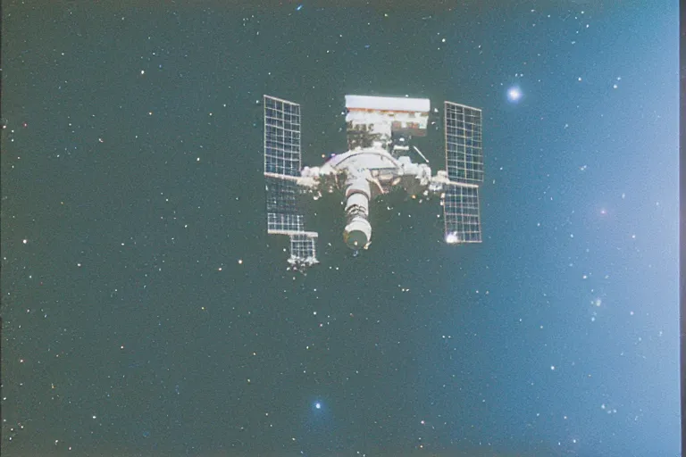 Prompt: space station, 1 6 mm film, autochrome