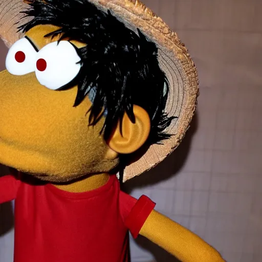 Image similar to luffy in the Muppet show, strawhat